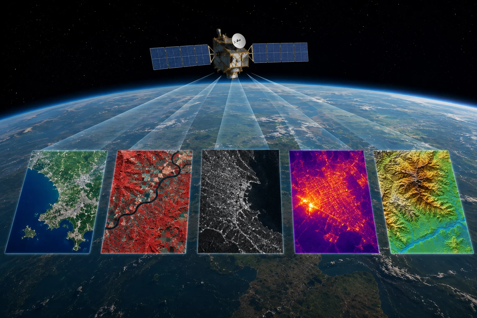 synthetic aperture data hyperspectral stereo satellite SAR satellite imagery multispectral satellite imagery
