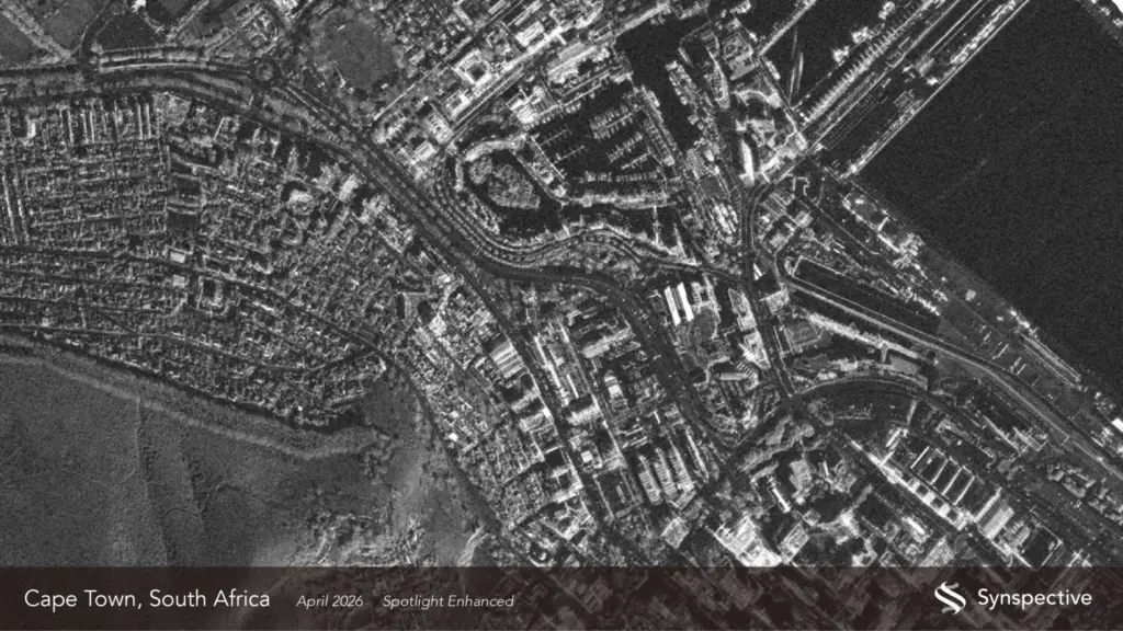 Synspective StriX-8 SAR imagery of Cape Town, South Africa
